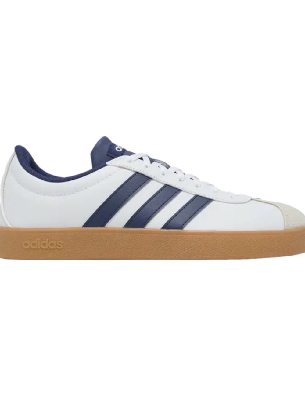 adidas Cream & Navy Retro Court Sneakers with Light Gray Suede Toe